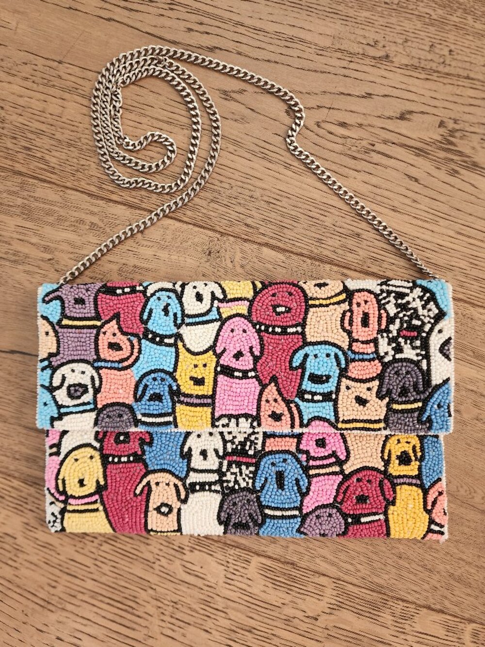 Beaded Canine Love Clutch BY TIANA NY DESIGNS NWOT